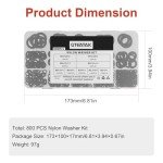 800-Piece Black Nylon Washer Assortment Kit