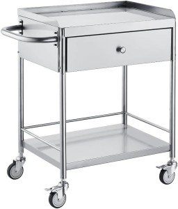 Stainless Steel Rolling Utility Cart with Shelves