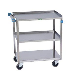 Lakeside Stainless Steel Utility Cart with 3 Shelves