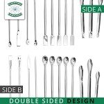 12-Piece Stainless Steel Lab Spoon Spatula Set