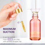 Pink Glass Dropper Bottles - 2 Pack with Funnel