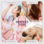 Pink Glass Dropper Bottles - 2 Pack with Funnel