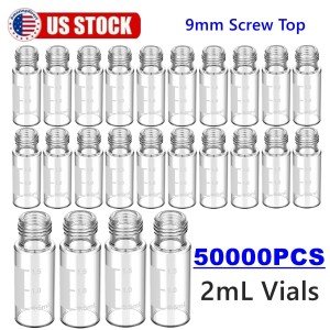 2ml Auto-Sampler Vials - 50,000 Clear Glass Bottles