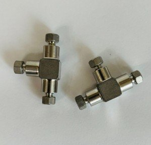 Stainless Steel 3-Way HPLC Connector (2-Pack)
