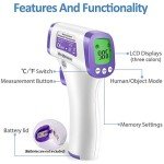 eZthings Infrared Forehead Thermometer with LCD Display