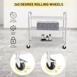 Stainless Steel 3-Tier Medical Utility Cart with Wheels