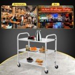 Stainless Steel 3-Tier Medical Utility Cart with Wheels