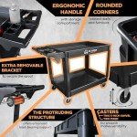 40x17 Inch Rolling Utility Cart with Handle