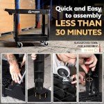 40x17 Inch Rolling Utility Cart with Handle