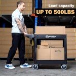 40x17 Inch Rolling Utility Cart with Handle