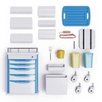 OLERN Medical Rolling Crash Cart with Adjustable IV Pole