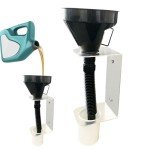 Aluminum Wall-Mount Funnel Holder with Flexible Hose