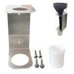 Aluminum Wall-Mount Funnel Holder with Flexible Hose