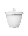 QWORK 50ml Porcelain Crucible with Lid, 6 Pack