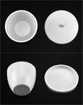QWORK 50ml Porcelain Crucible with Lid, 6 Pack