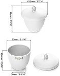 QWORK 50ml Porcelain Crucible with Lid, 6 Pack
