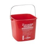 Winco Red 3-Quart Cleaning Bucket for Sanitization