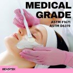 Beastek Nitrile Disposable Gloves, 4 mil Pink Powder-Free Latex-Free Medical Food Grade Cleaning Esthetician Glove, 100 Pcs (Medium)