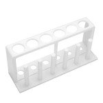 Hilitand 6-Hole Plastic Test Tube Rack - White
