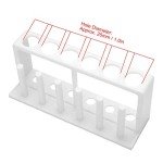 Hilitand 6-Hole Plastic Test Tube Rack - White