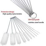 Nylon Long Straw Brush - 8-Inch, 10 Diameters