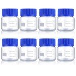 8-Pack 250 ml Borosilicate Glass Media Bottles