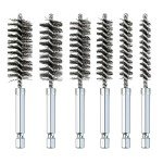 6-Pack Stainless Steel Bore Brushes with Hex Shank