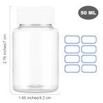 50ml Clear Plastic Pill Bottles - Set of 4