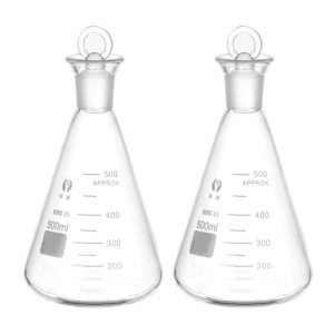 PATIKIL 500ml Graduated Erlenmeyer Flask Set, 2 Pcs