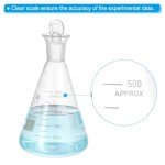 PATIKIL 500ml Graduated Erlenmeyer Flask Set, 2 Pcs