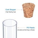 10ml Plastic Test Tubes with Cork Stoppers - 20pcs
