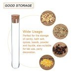 10ml Plastic Test Tubes with Cork Stoppers - 20pcs