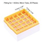 Centrifuge Tube Storage Box for 25 Tubes, Yellow