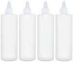 16 OZ Squeeze Bottles, 4 Pack Leak Proof