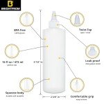 16 OZ Squeeze Bottles, 4 Pack Leak Proof