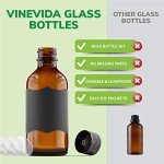 VINEVIDA 12 Pack Amber Glass Bottles with Accessories