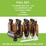 VINEVIDA 12 Pack Amber Glass Bottles with Accessories