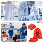 140 Pcs Red Biohazard Waste Bags - 10 Gallon