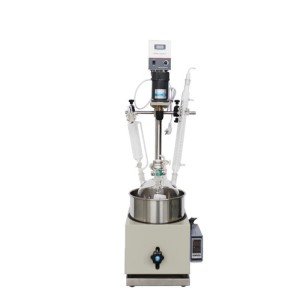 1L Glass Reactor with Condenser and Heating Bath