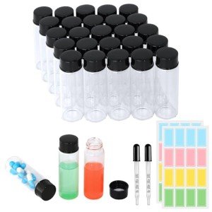 15ml Clear Glass Vials with Caps and Droppers