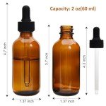 Amber Glass Dropper Bottles - 2oz, 80 Pack