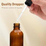 Amber Glass Dropper Bottles - 2oz, 80 Pack