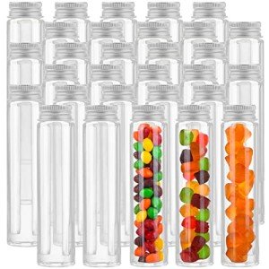 Clear Plastic Test Tubes with Caps - 36 Pack