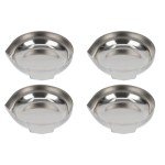 4-Pack Metal Weighing Pans for Lab and Food