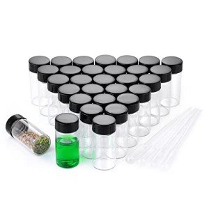 30-Pack Small Clear Glass Vials with Caps