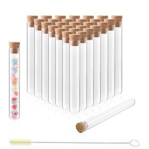 50pcs 10ml Round Bottom Glass Test Tubes Set