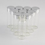 12-Pack 40ml Glass Jars with Silver Caps