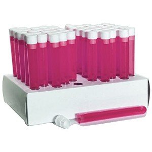 Pink Plastic Test Tube Set with Caps - 50 Pack