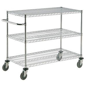 Nexel Adjustable Chrome Wire Shelves Cart 24"x36