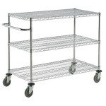 Nexel Adjustable Chrome Wire Shelves Cart 24"x36